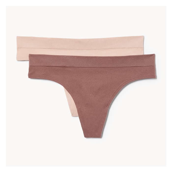 Women+ 2 Pack Seamless Rib Thong