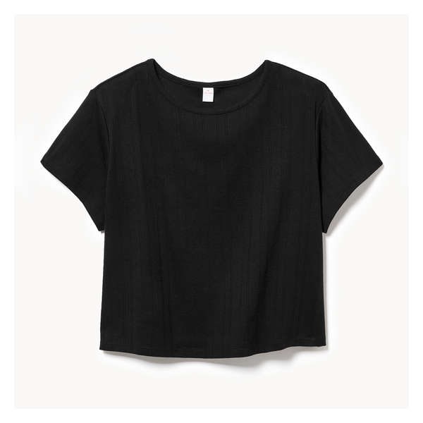 Women+ Crop Pajama T-Shirt - JF Black