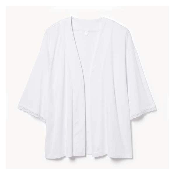 Women+ Modal Lace Sleep Kimono - White