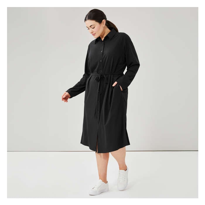 Women+ Button Up Shirt Dress