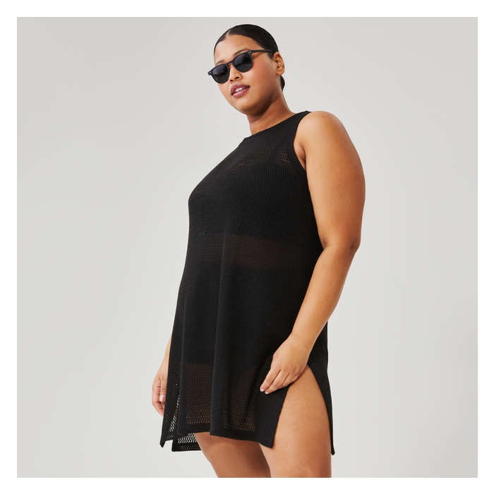Women+ Crochet Tank Dress Cover-Up