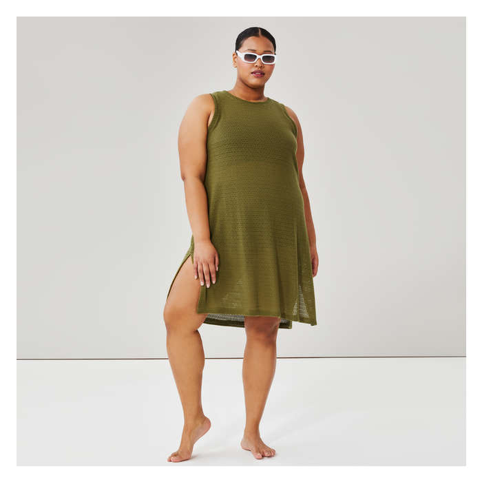 Women+ Crochet Tank Dress Cover-Up