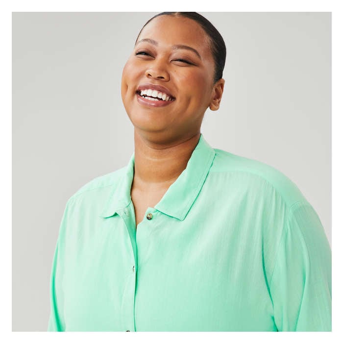 Women+ Woven Button-Up Cover-Up