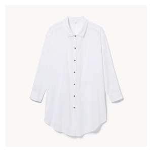 Women+ Woven Button-Up Cover-Up - White