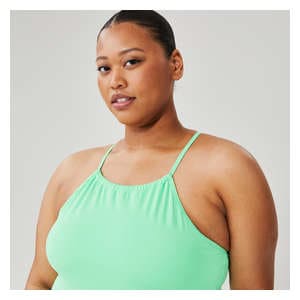 Women+ High Neck Swim Top - Aqua