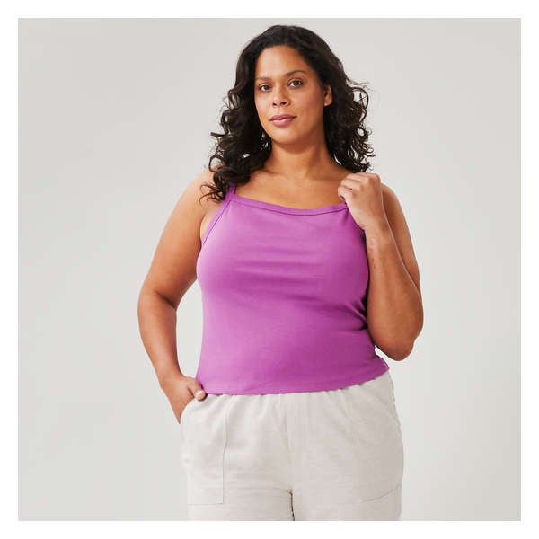 Women+ Cotton Rib Tank - Bright Purple