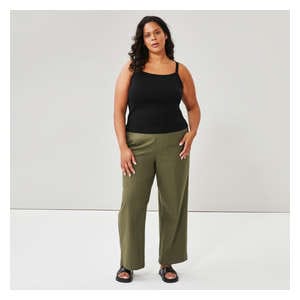 Women+ Cotton Rib Tank - JF Black