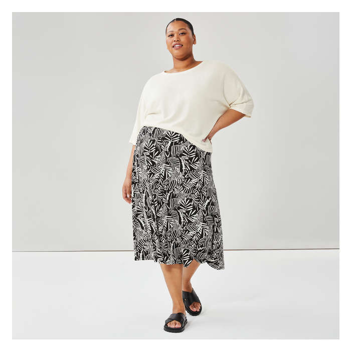Women+ Printed Wide Waistband Skirt