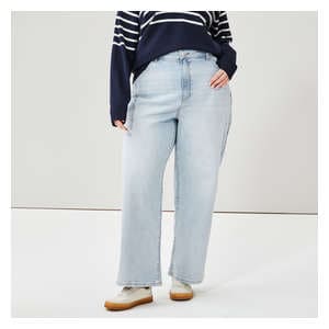 Women+ High Rise Wide Leg Jean - Light Wash