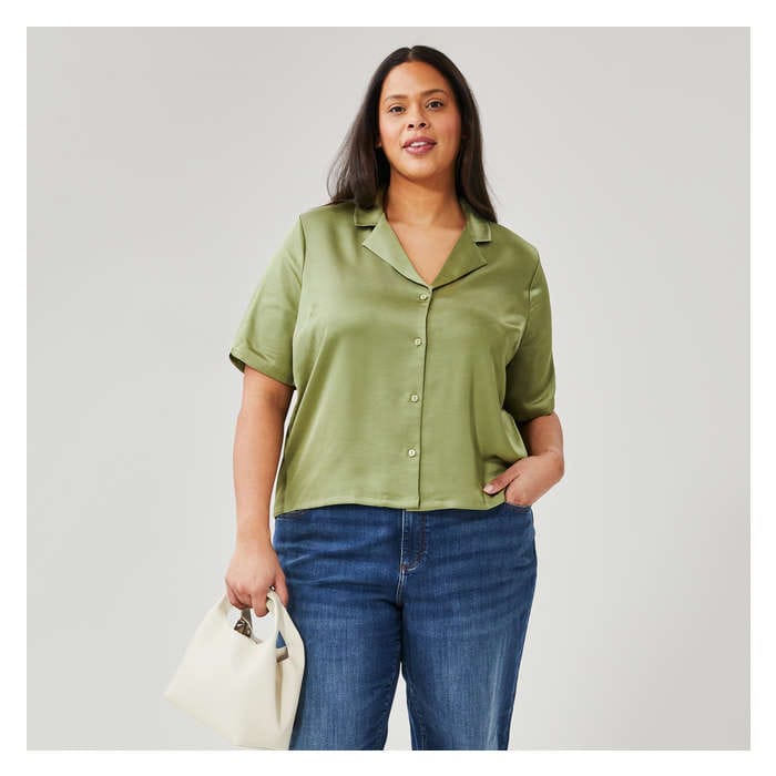 Women+ Satin Camp Shirt