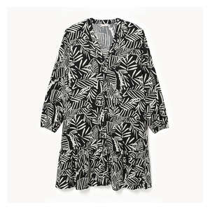 Women+ Long Sleeve Flowy Dress - Black