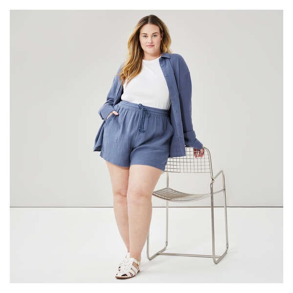 Women+ Cotton Gauze High Rise Short - Indigo