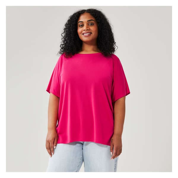 Women+ Sandwash T-Shirt - Bright Pink
