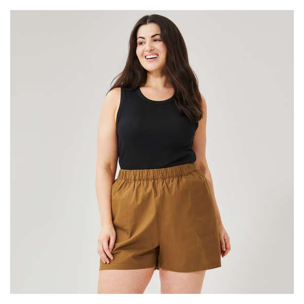 Short en lin mélangé Femmes+ - Brun