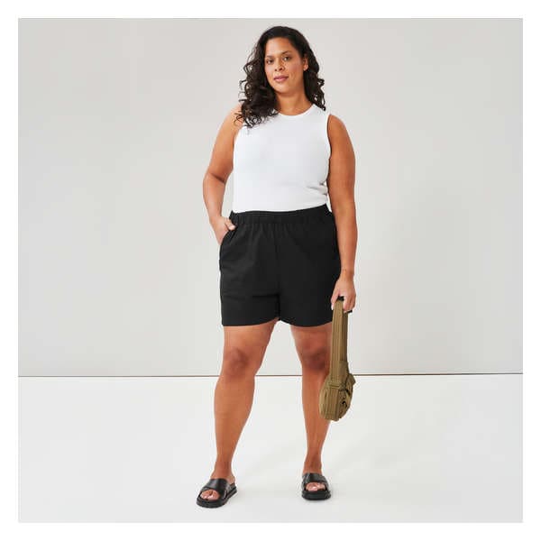 Short en lin mélangé Femmes+ - Noir JF