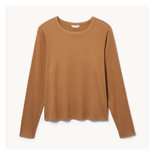 Women+ Rib Long Sleeve - Brown