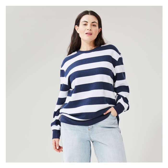 Women+ Stripe Sweatshirt