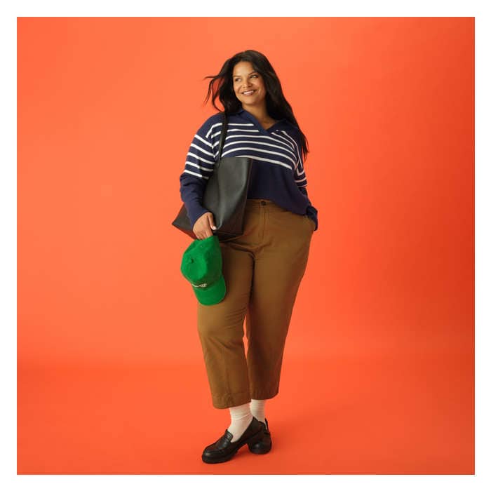 Women+ Barrel Leg Twill Pant