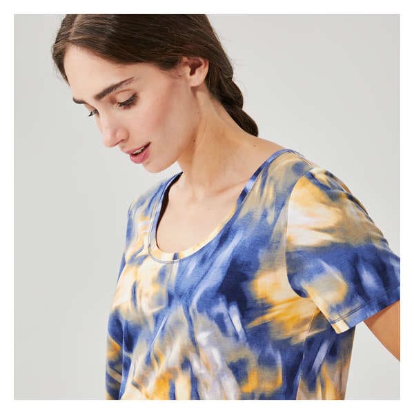 Active Scoop Neck T-Shirt - Dusty Blue
