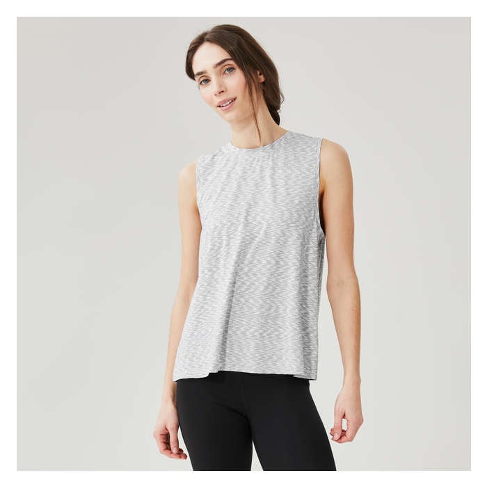 Women's Active Cross-Back Muscle Tank - White
