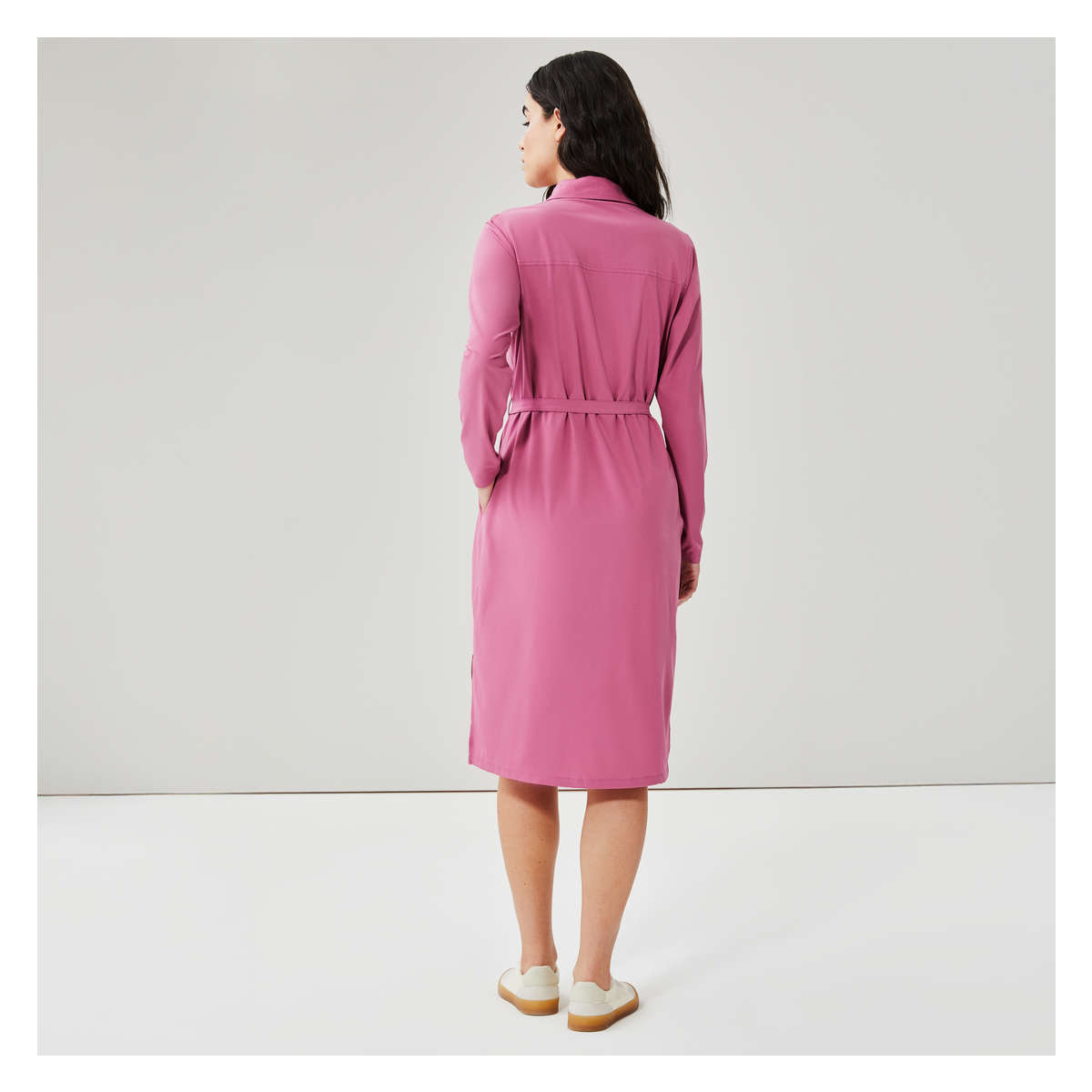 Button Up Shirt Dress in Mauve from Joe Fresh