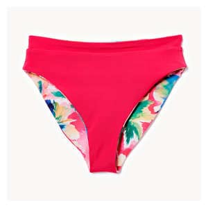 High Rise Reversible Swim Bottom - Pink