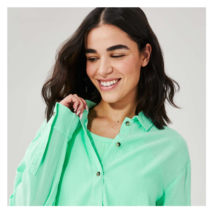 Women's Woven Button-Up Cover-Up