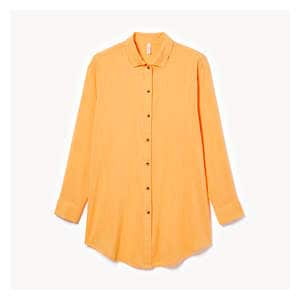 Woven Button-Up Cover-Up - Yellow
