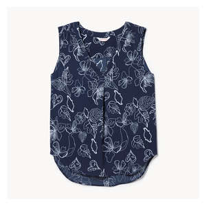 Pebble V-Neck Tank - Navy