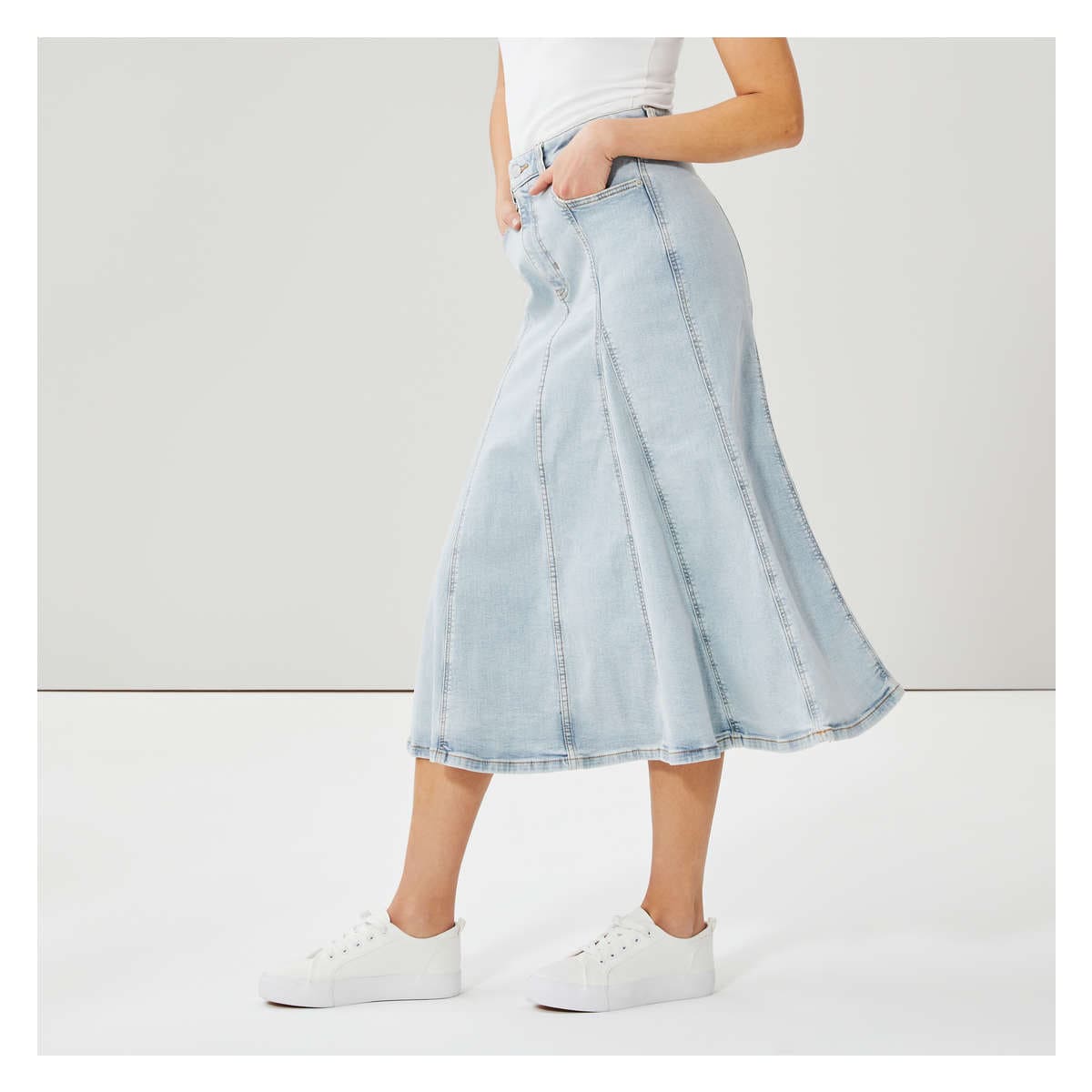 Denim Midi Skirt