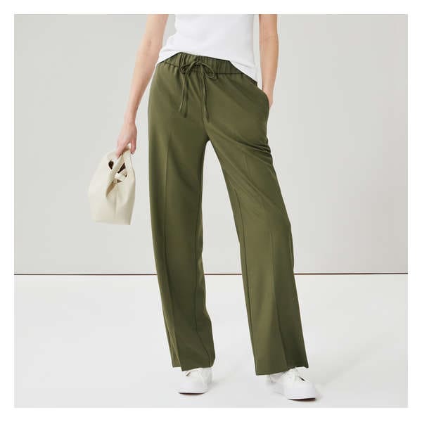 Wide Leg Pant - Dark Olive