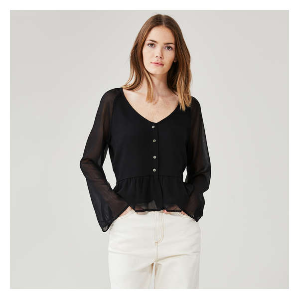 Peplum Blouse - JF Black