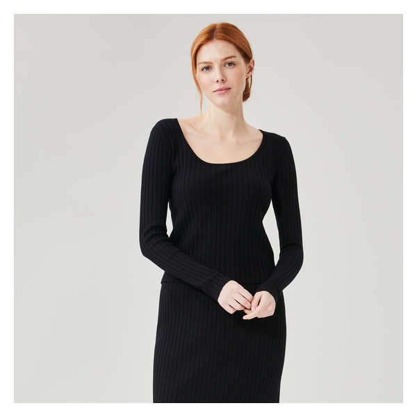 Scoop Neck Sweater - JF Black