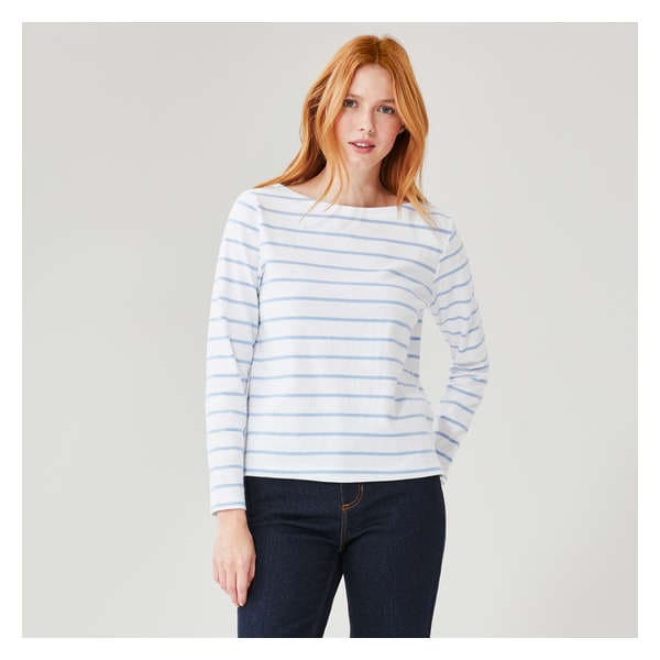 Rugby Boatneck Long Sleeve - Light Blue