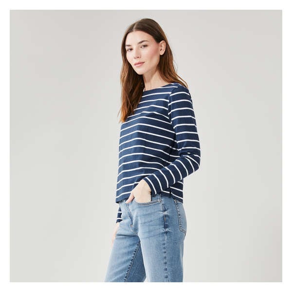 Rugby Boatneck Long Sleeve - Navy