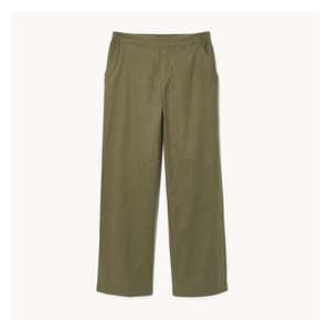 Linen Blend Wide Leg Pant - Dark Olive