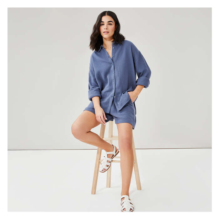 Women's Oversized Cotton Gauze Shirt