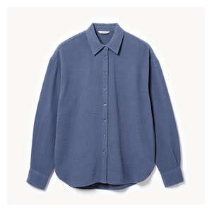 Oversized Cotton Gauze Shirt - Indigo