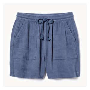 Cotton Gauze High Rise Short - Indigo