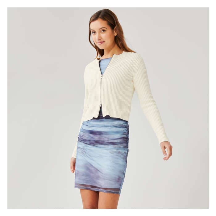 Women's Rib Zip-Up Long Sleeve