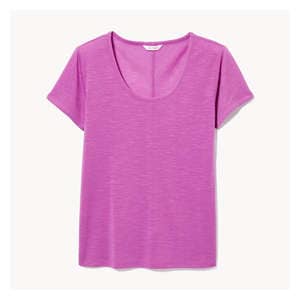 Linen Blend T-Shirt - Bright Purple