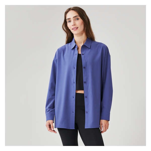 On-the-Go Oversized Shirt - Blue
