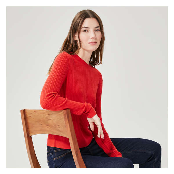 Chandail en tricot - Rouge Vif