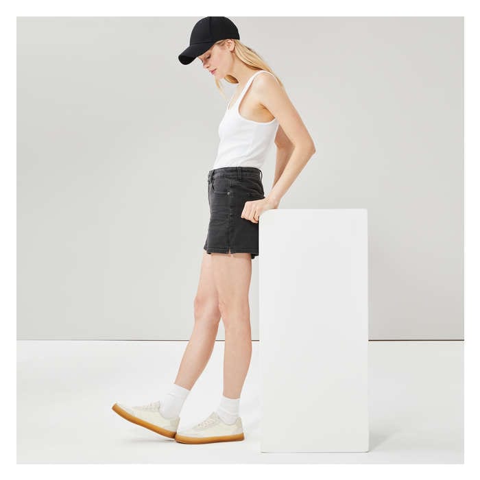 Women's Black High Rise Denim Short - Black