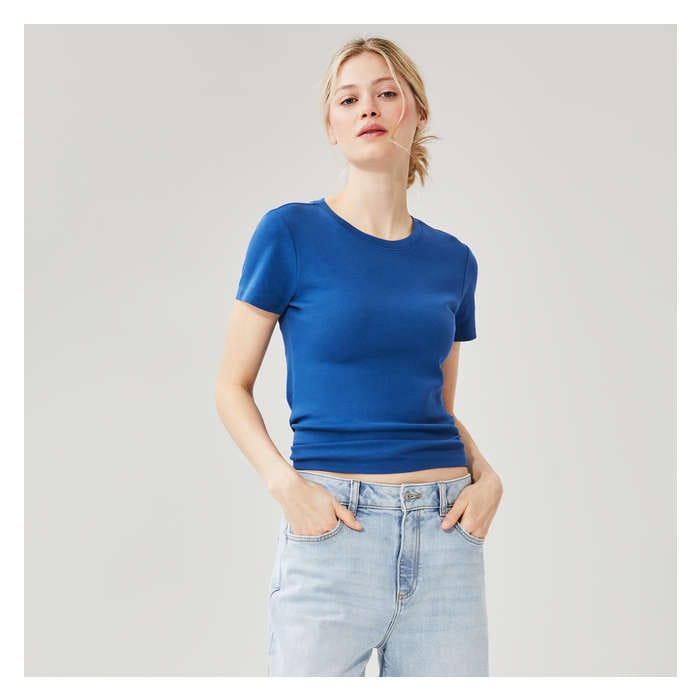 Aux Femmes T-shirt essentiel en coton biologique - Bleu