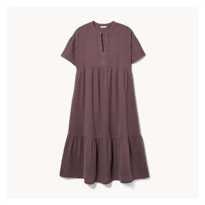 Cotton Gauze Maxi Dress - Dark Purple