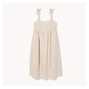 Shoulder Tie Midi Dress - Linen