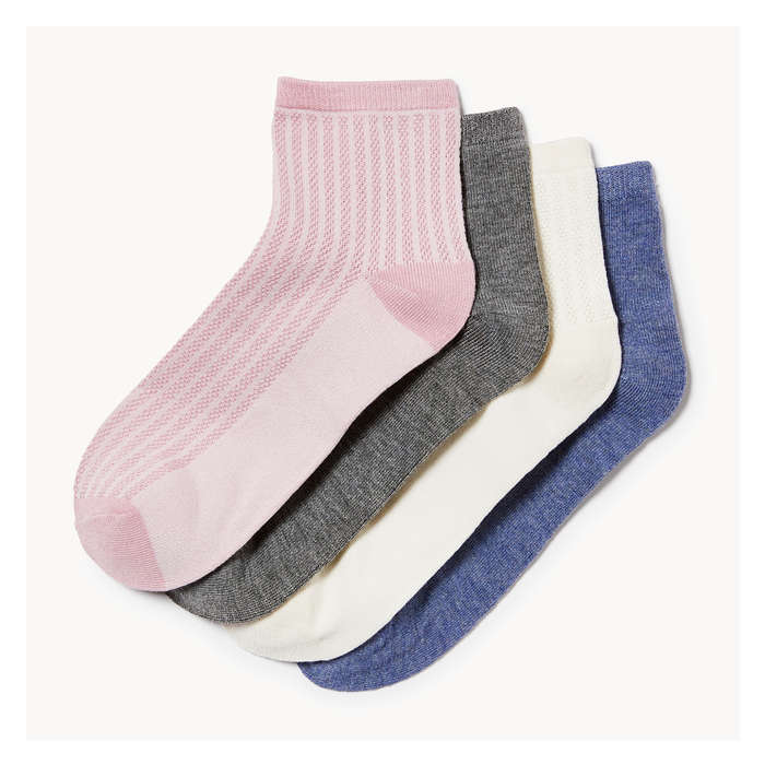 Women's 4 Pack Quarter-Crew Socks - Multi