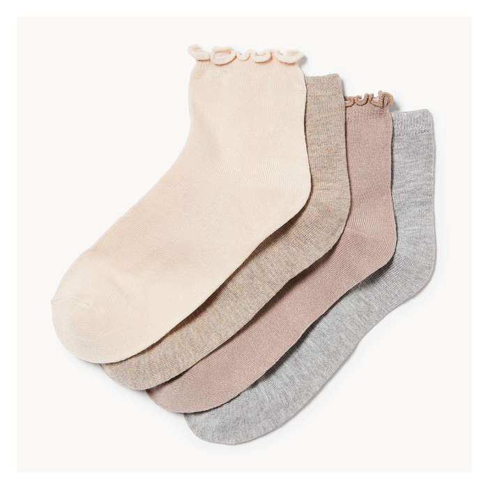 Women's 4 Pack Quarter-Crew Socks - Oatmeal