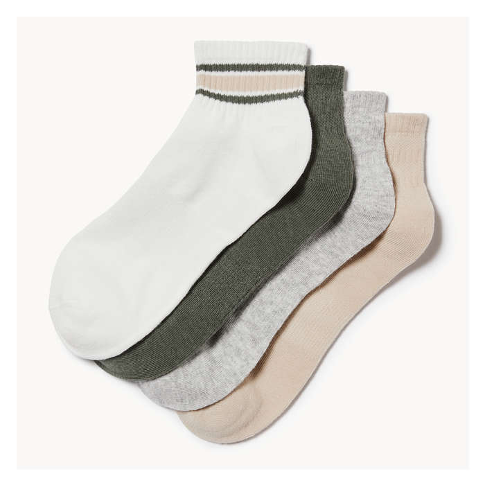 Women's 4 Pack Quarter-Crew Socks - Green
